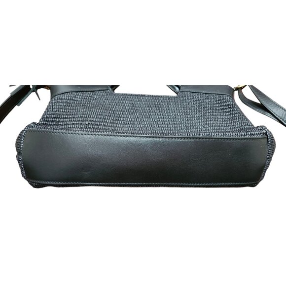 Carner Hill Woven Handbag Leather Trim Tassel Accent Shoulder Purse Structur - Picture 8 of 16